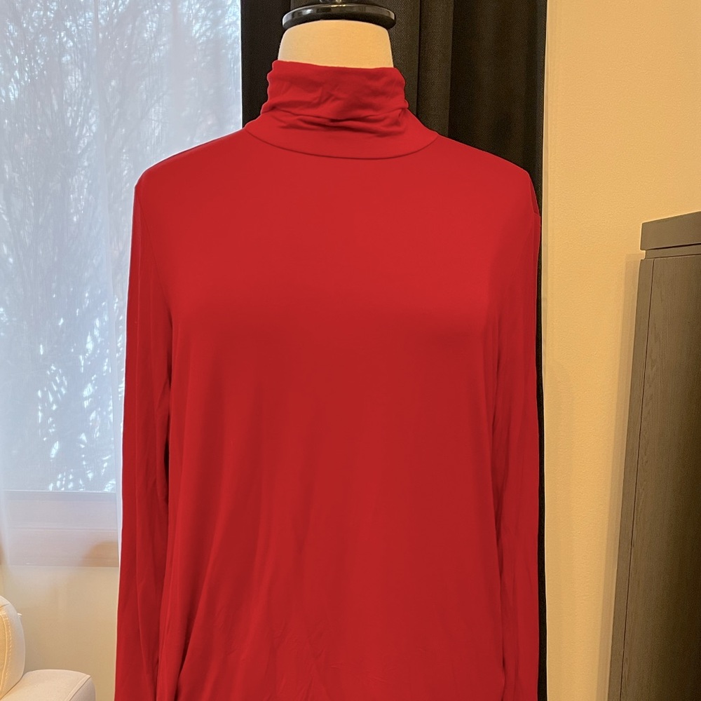 Marina Rinaldi Red Jersey Turtleneck